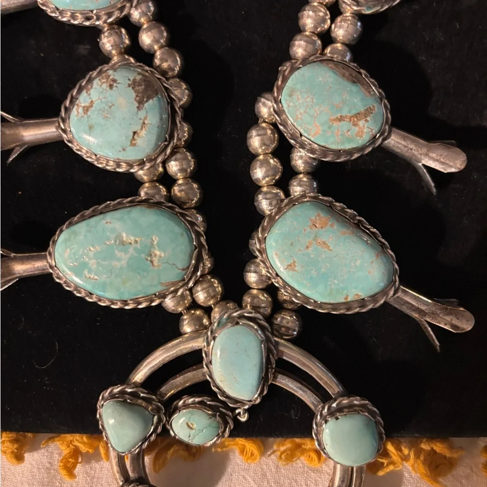 Turquoise and Silver Women's Necklace - Picture 8 of 9